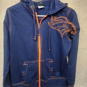 Denver‎ Broncos Sweatshirt Full Zip Hoodie. Womens Size Small.